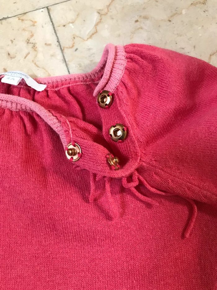 Robe rose foncé en lainage pour fillette 4 Ans - photo numéro 5