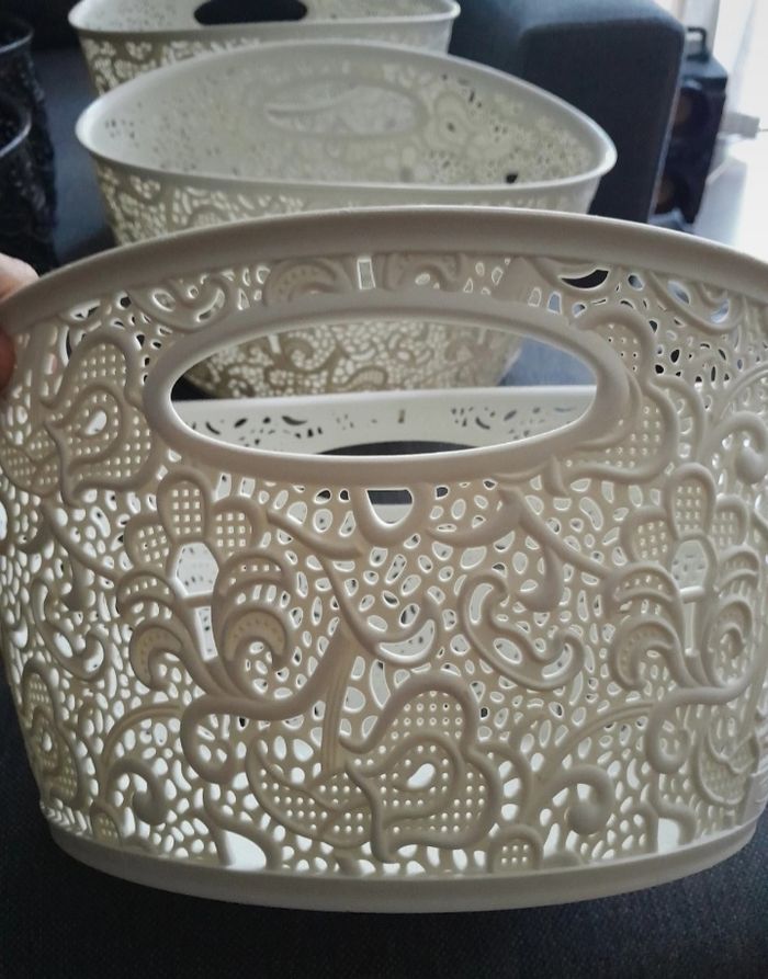 Lot de 6 paniers de rangement style dentelles Victoria - photo numéro 7