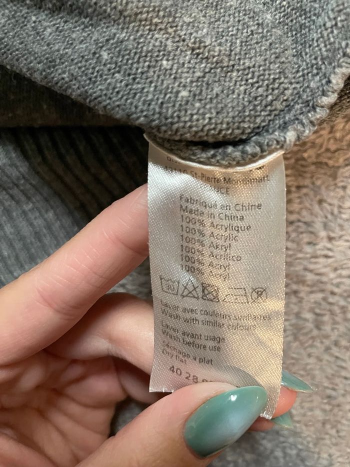 Pull Fin Gris Col Roulé GEMO – Taille M - photo numéro 3