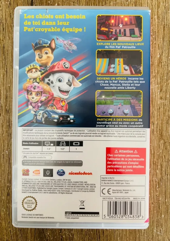 Jeu Switch Paw Patrol « à la rescousse d’adventure city » - photo numéro 2