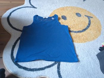 Débardeur fille 6 ans bleu crochet dentelle okaidi