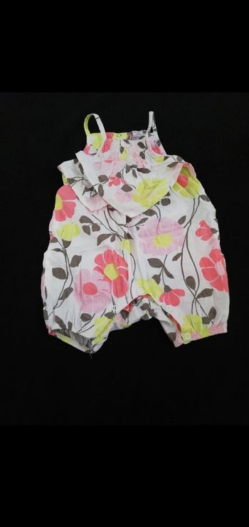 Combi short blanc avec des fleur fille 6 mois orchestra