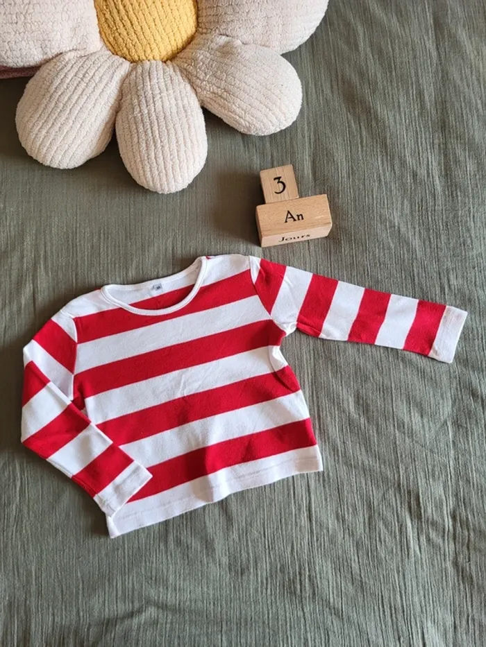 Ensemble robes salopette et t-shirt manches longues marinière 100% coton rentrée automne - photo numéro 8