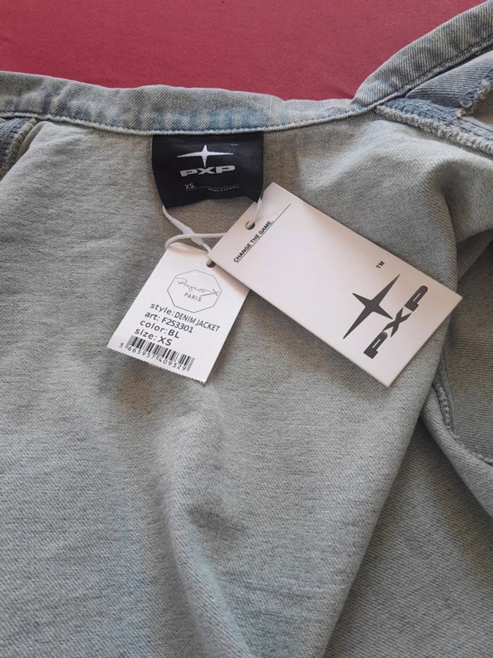 Très belle veste en jeans à zip Project X neuve avec étiquette - photo numéro 3