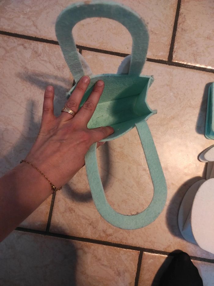 Lot de 3 petites paniers en feutrine pâques, Noël - photo numéro 3