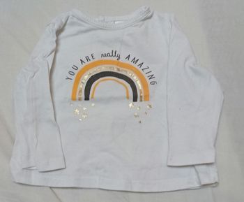 T-shirt blanc m.l / 3 mois