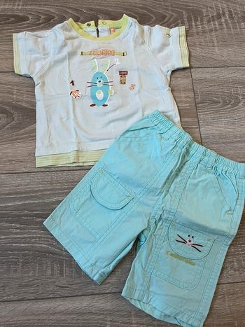 Ensemble été garçon short t-shirt 6 mois
