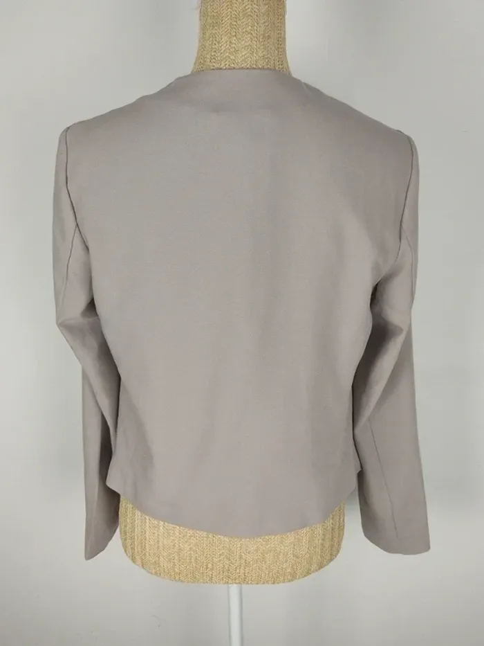 Blazer manches longues taupe avec poches zippées gris taupe taille 38 H&M - photo numéro 2