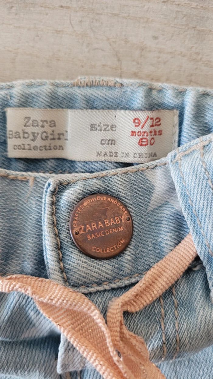 Short jean fille zara baby girl 9/12 mois - photo numéro 3