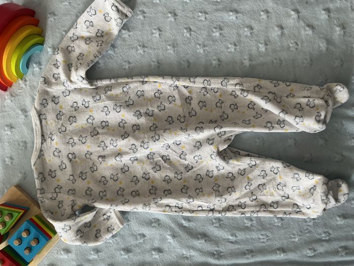 pyjama grenouillère en velours blanc motifs éléphants ouverture devant 6 mois chocolatine - photo numéro 10