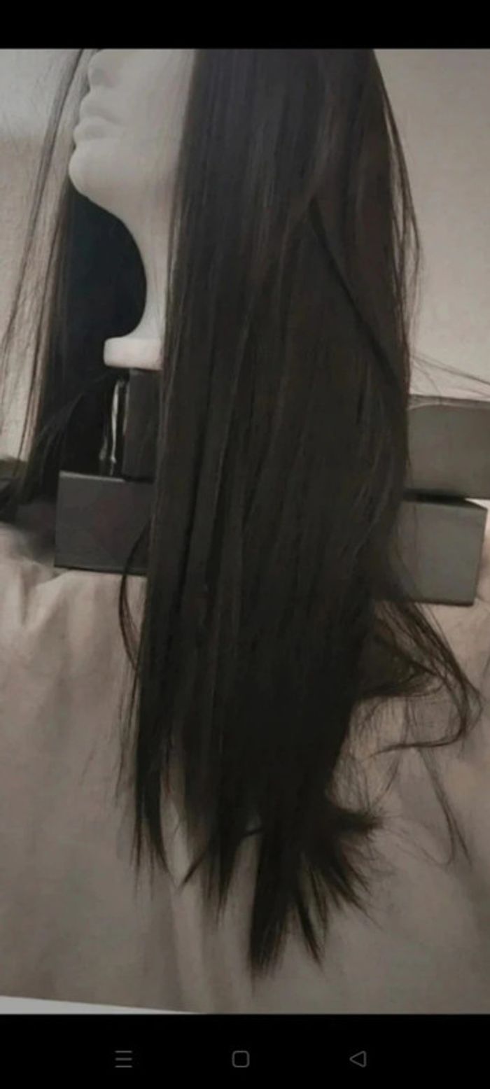 💯 promo 💯 Perruque Naturelle Noir Ébène Luxe - photo numéro 4