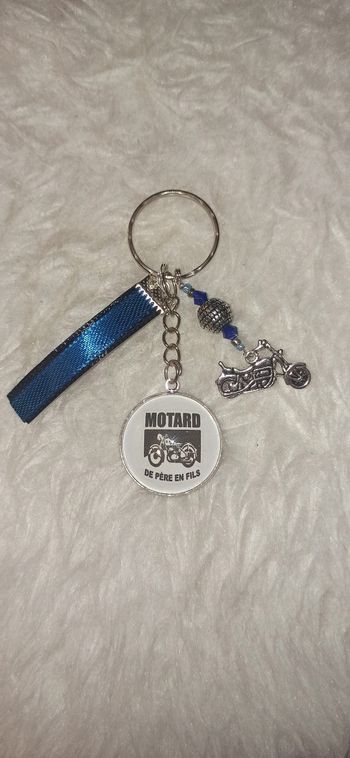 Porte clé mon fils " Motard de père en fils "