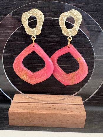 Boucles corail et dorée