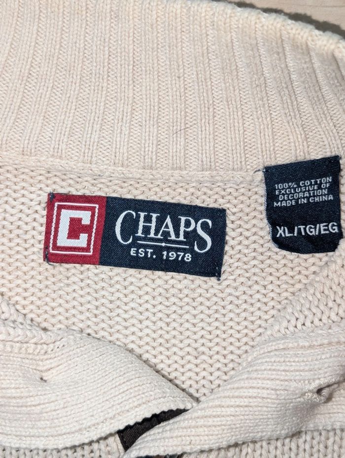 Pull Chaps (Ralph Lauren) Taille XL/G Crème - photo numéro 3