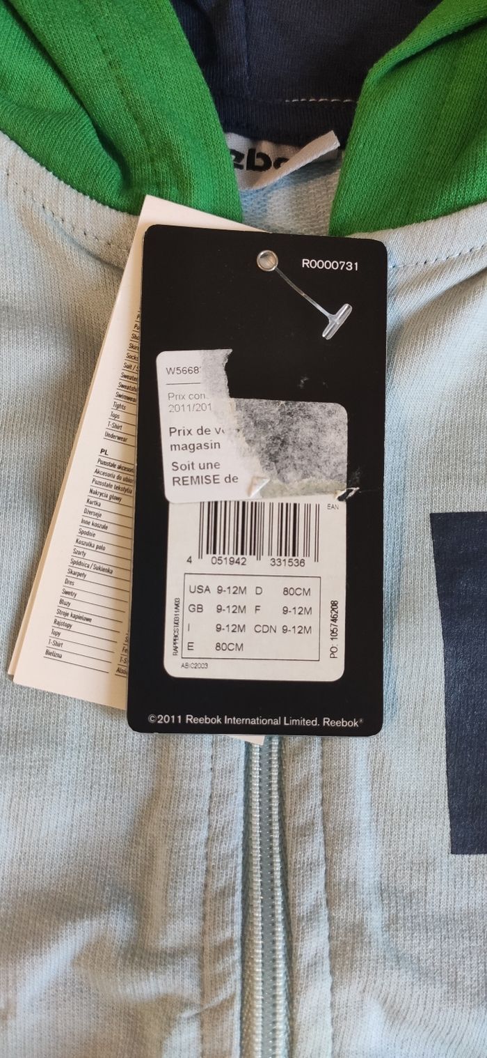 Ensemble jogging bébé garçon 9-12 mois Reebok - photo numéro 4