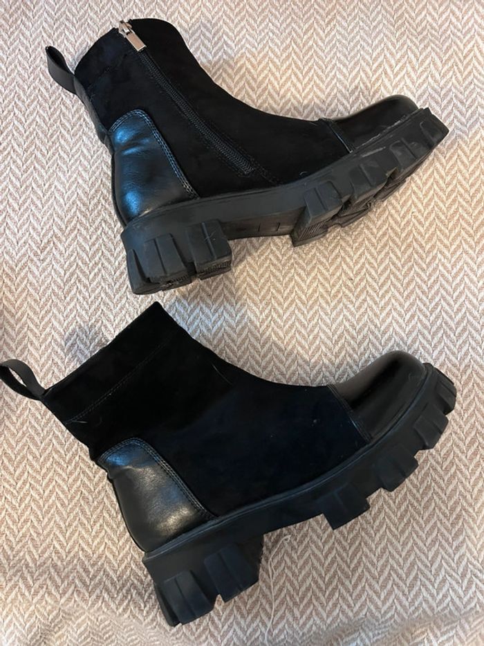 Bottines effet daim taille 38