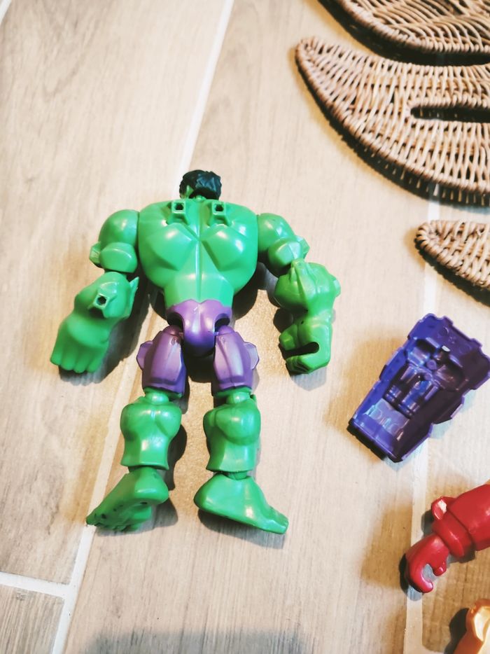 💫Lot de 2 figurines super hero mashers Iron Man et Hulk Avengers Marvel - photo numéro 2