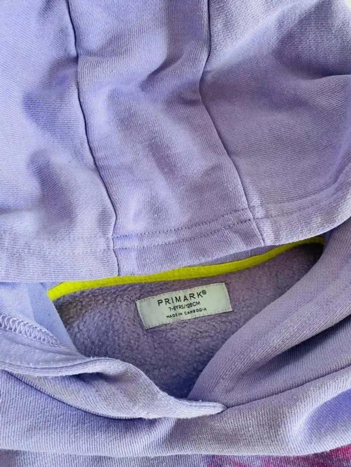 Joli sweat à capuche fille primark taille 7/8 ans Lilas - photo numéro 3