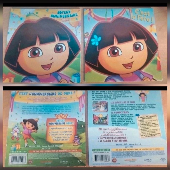 Boîte anniversaire dora lot 8 dvd + jeux de cartes - photo numéro 7