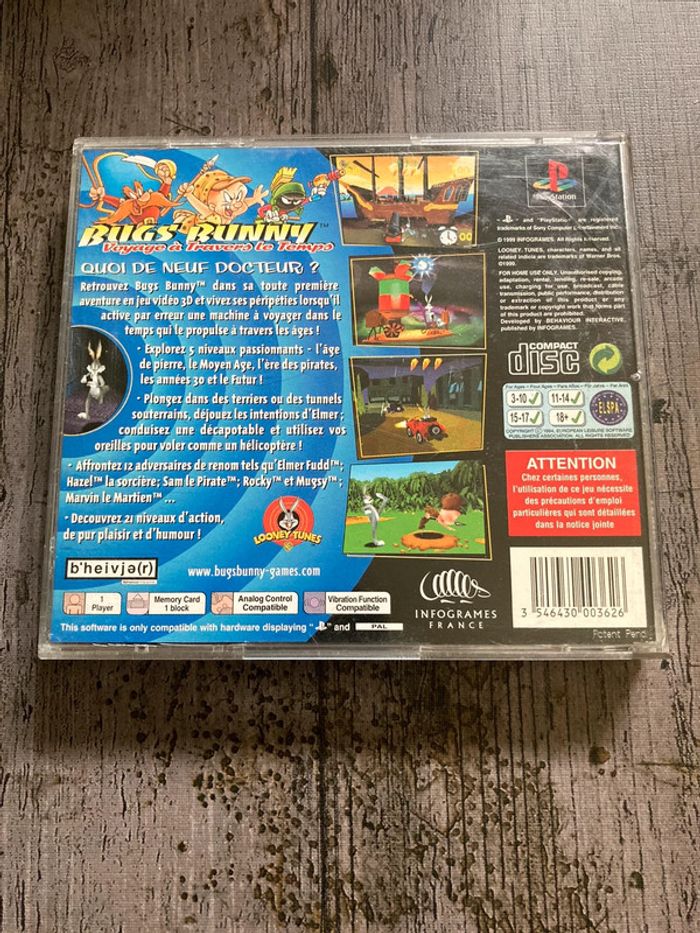 Bugs Bunny voyage a travers Le temps Jeu PS1 Complet Sony - photo numéro 3
