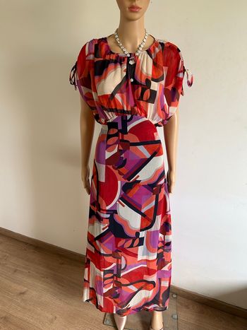 Robe longue imprimée neuve à manches courtes Morgan taille 40 (valeur 95€)