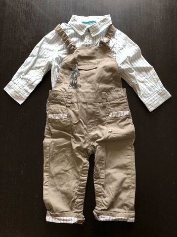 Ensemble salopette et chemise 12M