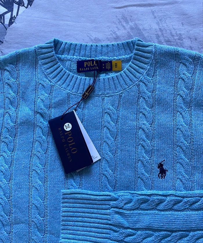 Polo Torsadé Ralph Lauren Bleu - Taille S - photo numéro 5