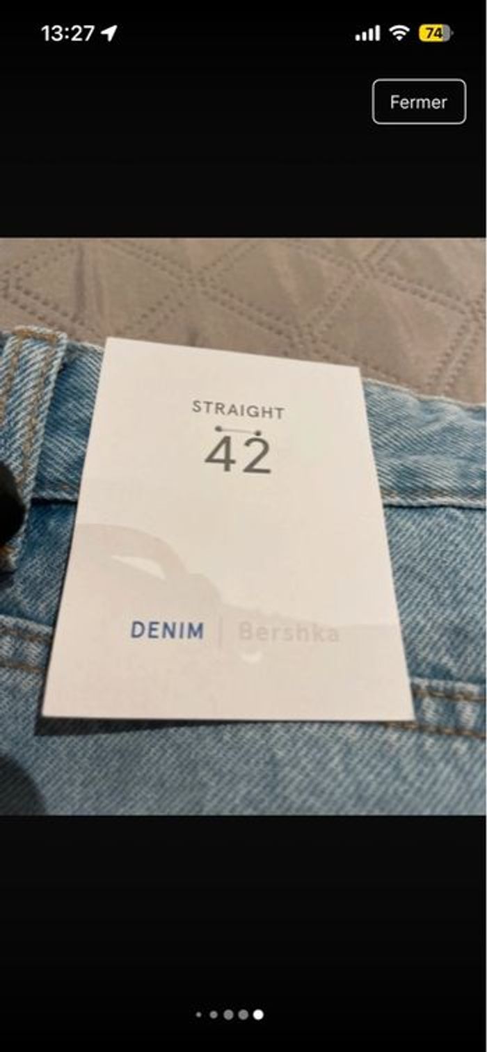 Jeu bleu clair straight taille 42 Bershka neuf avec étiquette - photo numéro 3