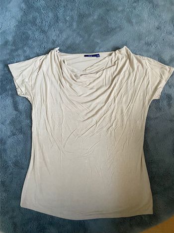 T-shirt manches courtes beige kiabi