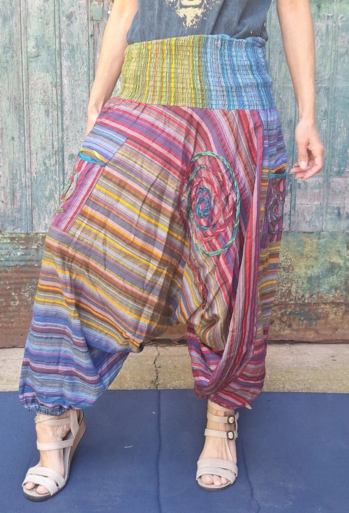 Pantalon sarouel coton coloré taille unique India