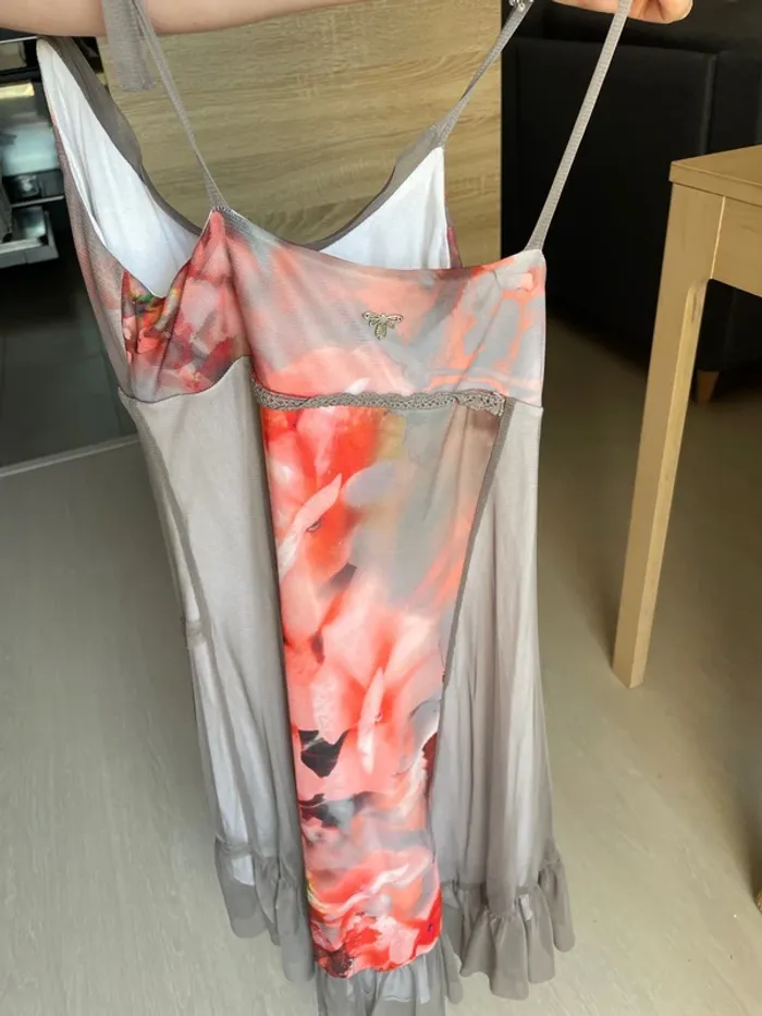 Robe légère - gris et orange - photo numéro 6