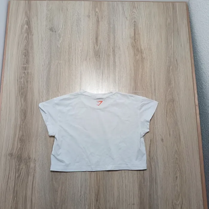 Teeshirt gymshark femme hauts  blanc M crop top - photo numéro 4