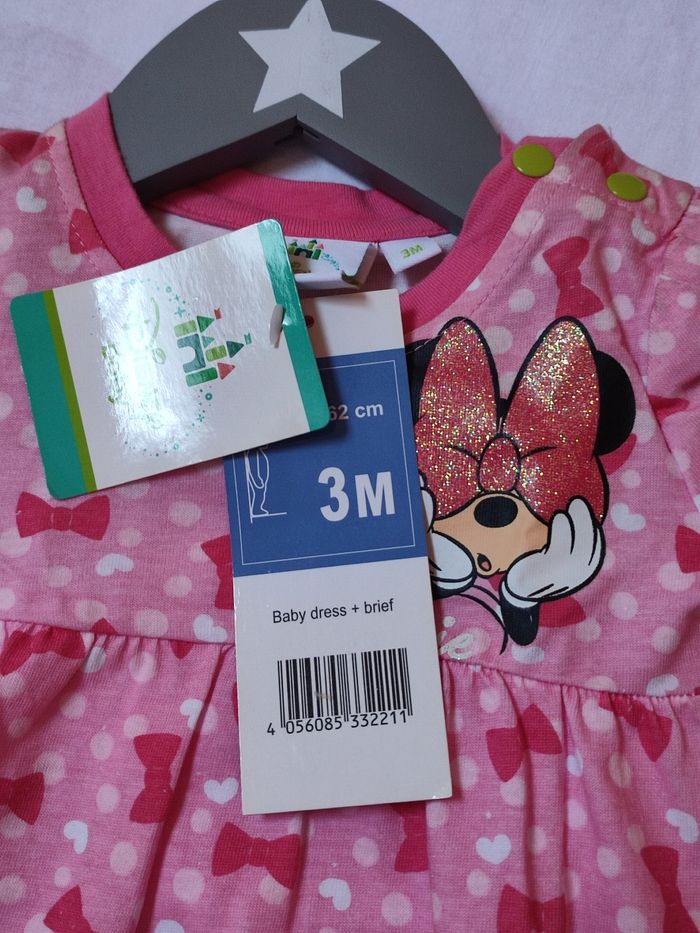 Ensemble Robe + bloomer - Minnie mouse - 3 mois - Neuf - Disney - photo numéro 6