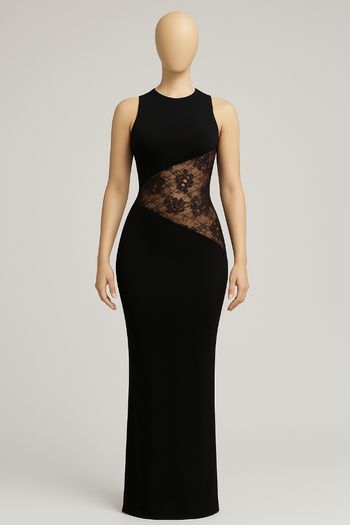 Robe de soirée longue fourreau dentelle