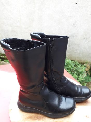 Bottes cuir PU marron