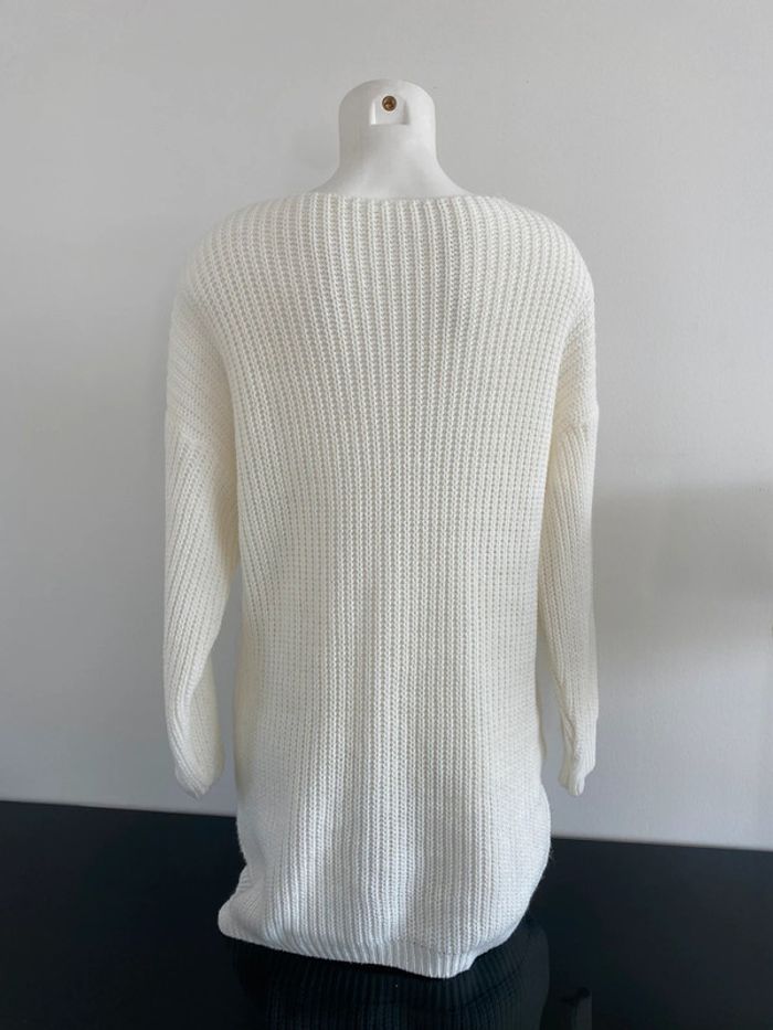 Pull blanc long - photo numéro 2
