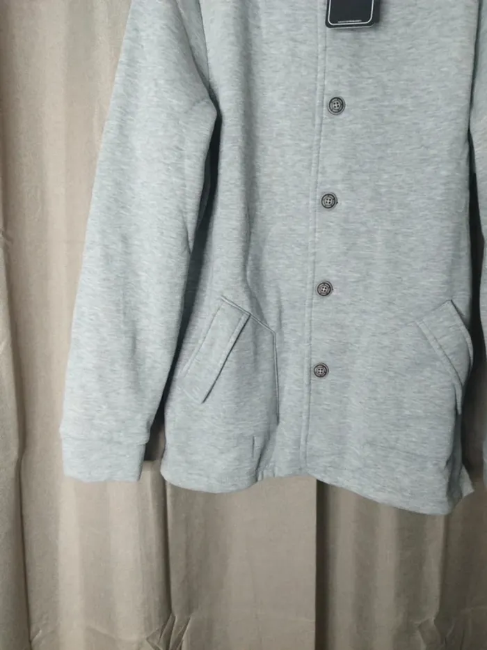 Sweat boutonné ombre - photo numéro 3