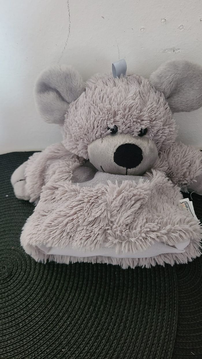 DOUDOU JEUX DE MOMES MARIONNETTE SOURIS GRISE NEZ NOIR - photo numéro 6