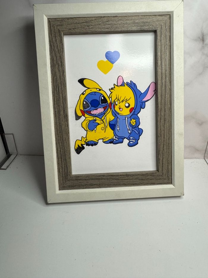 Affiche stitch & pikachu