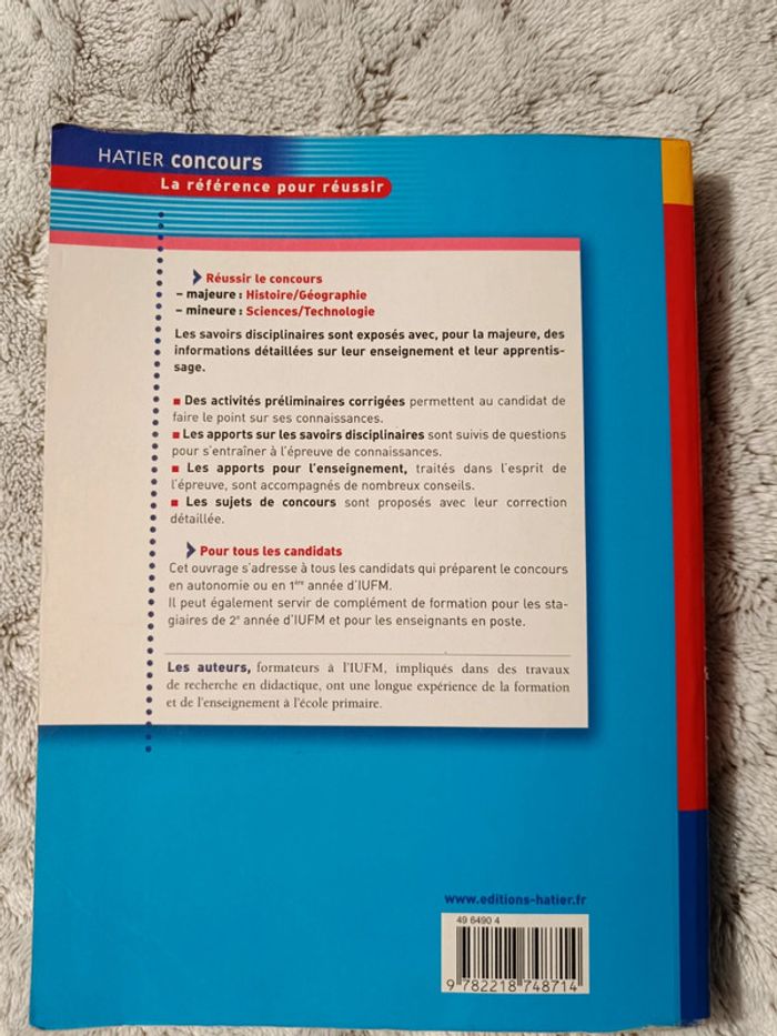 Livre CRPE concours professeur des écoles histoire géographie sciences - photo numéro 2