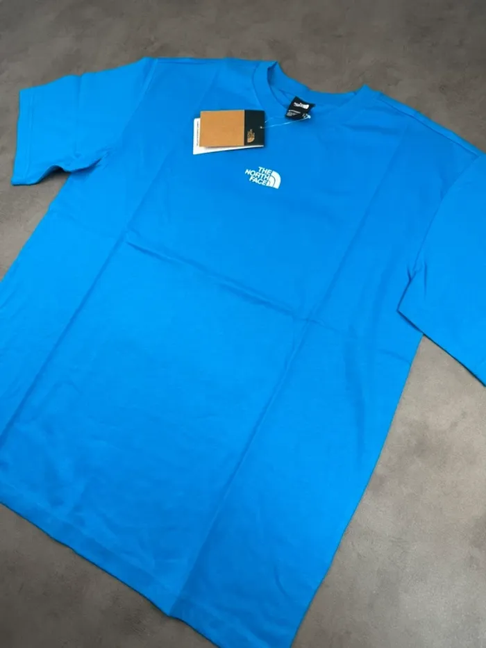 T-shirt The North Face Oversize Bleu Logo Brodé Neuf Taille M - photo numéro 2