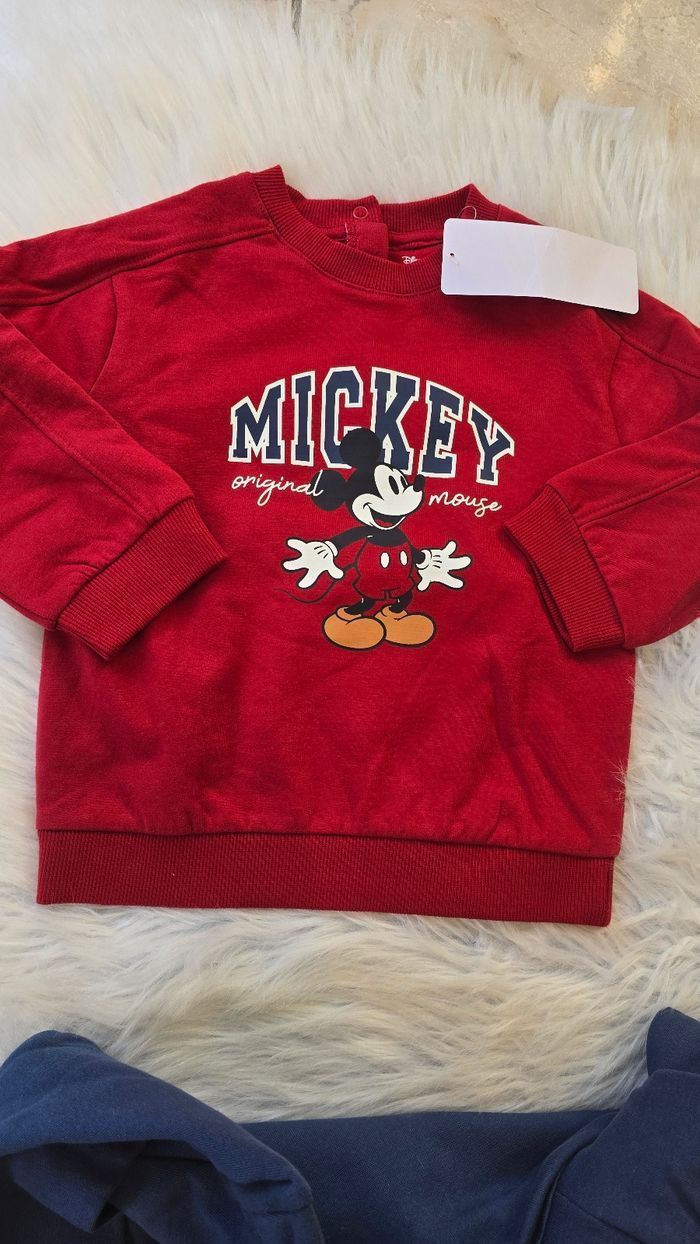 (Neufs non portés) 🏷🏷🥰💙💙 lot sweats molleton mickey 36mois garçon 💙🥰 - photo numéro 3