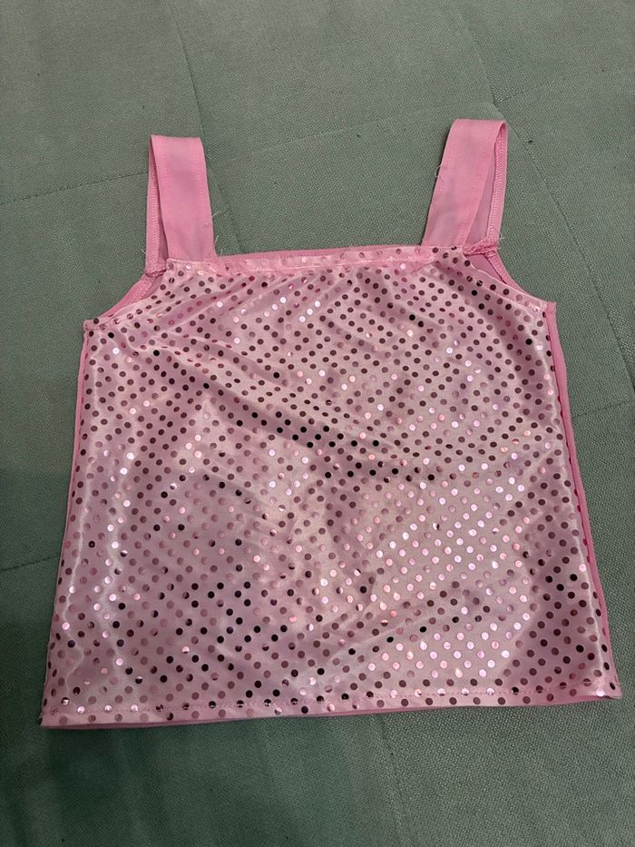 Haut débardeur rose à sequins 4 ans - photo numéro 4