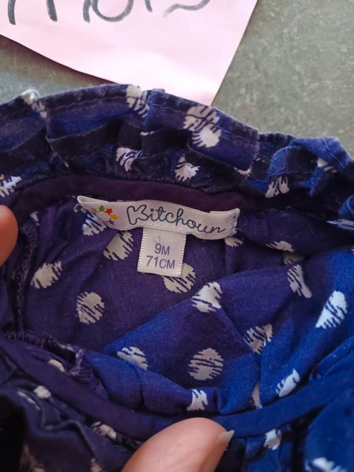 Blouse violette et ronds 9 mois - photo numéro 3