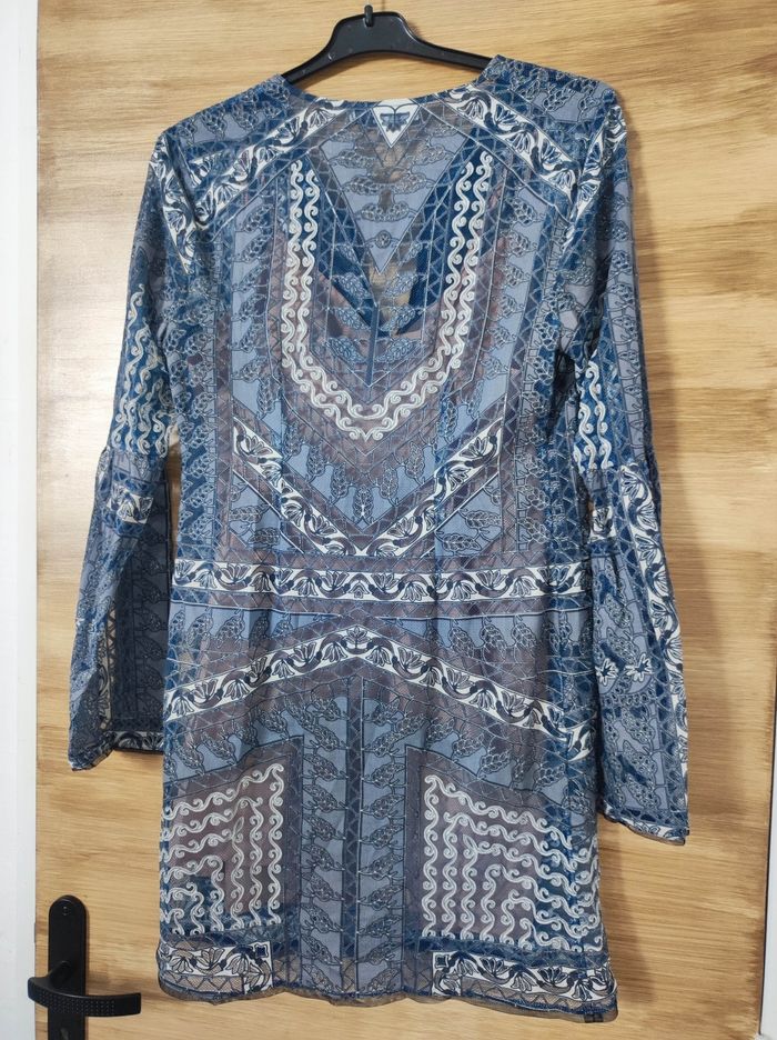 Robe dentelle courte BCBG maxaZria taille s bleu - photo numéro 2