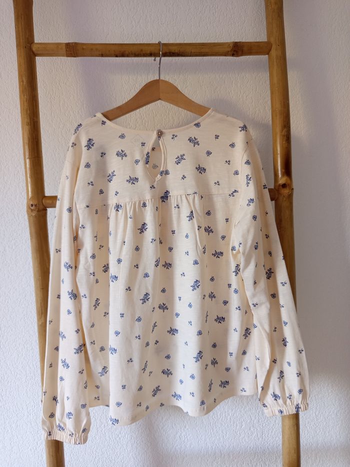 Blouse fleurie Liberty en coton bio taille 9 / 10 ans neuve avec étiquette - photo numéro 4