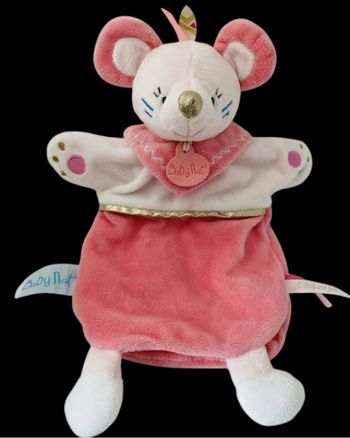 ❤️B5527 Doudou marionnette Souris Tipioux Il était une fois BABY NAT Babynat Rose