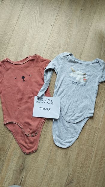 Lot de deux bodys 24 mois 