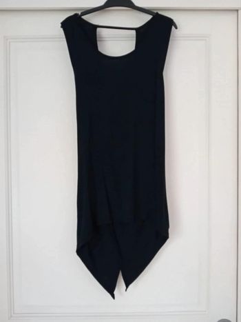 T-shirt tunique noir dos croisé taille unique neuf