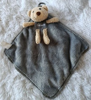 Doudou  ours Bear beige losange gris -Shenzhen